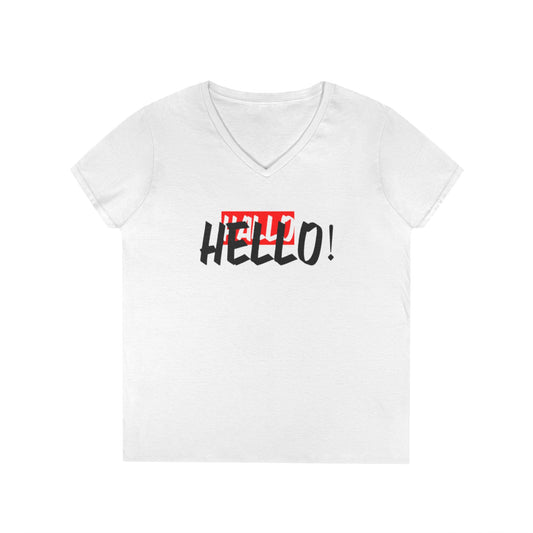 Chic Hello V-Neck T-Shirt for Women