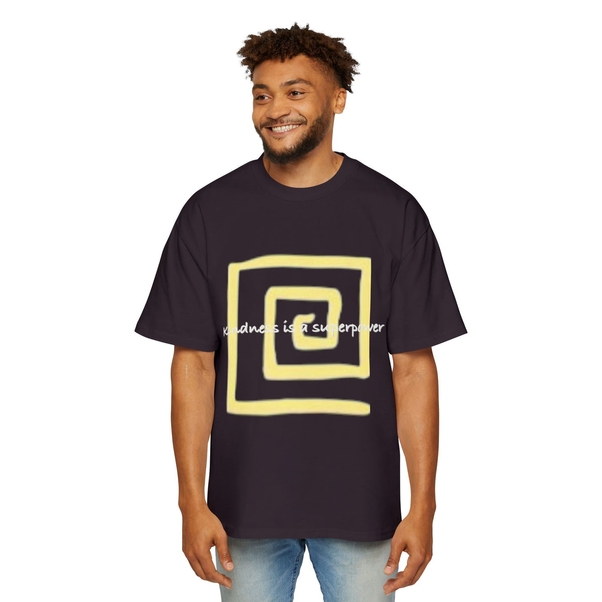 Oversized Tee - Kindness is a Super Power Graphic Design Shirt for Men Printify