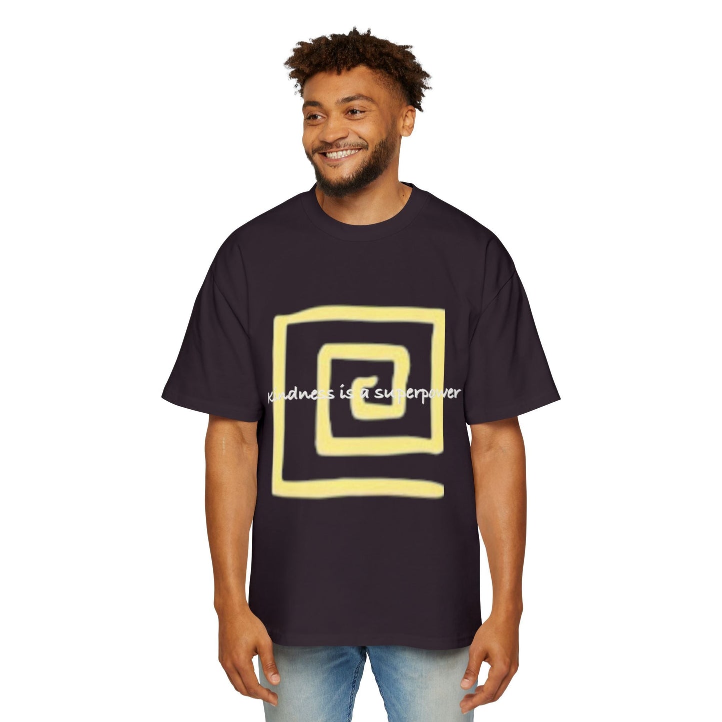 Oversized Tee - Kindness is a Super Power Graphic Design Shirt for Men Printify