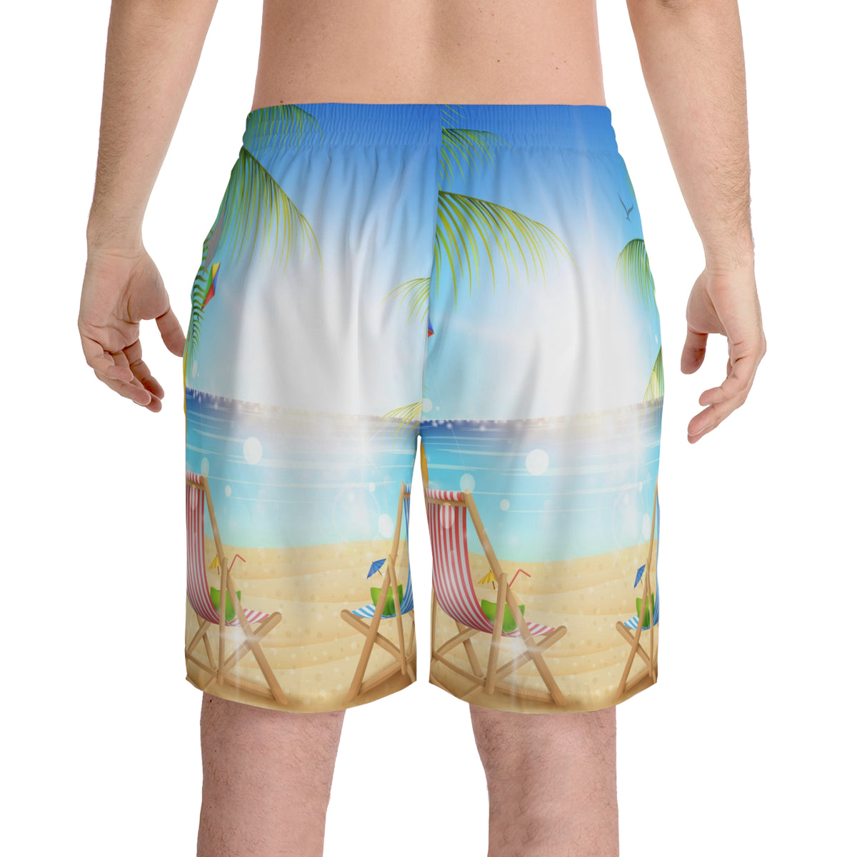 Men's Elastic Beach Shorts (AOP)
