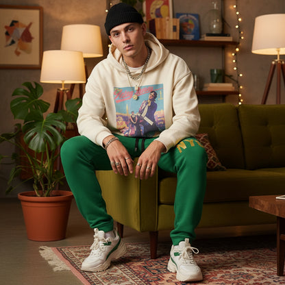 Green Jogger Pajama Pants - Women's Loungewear Printify