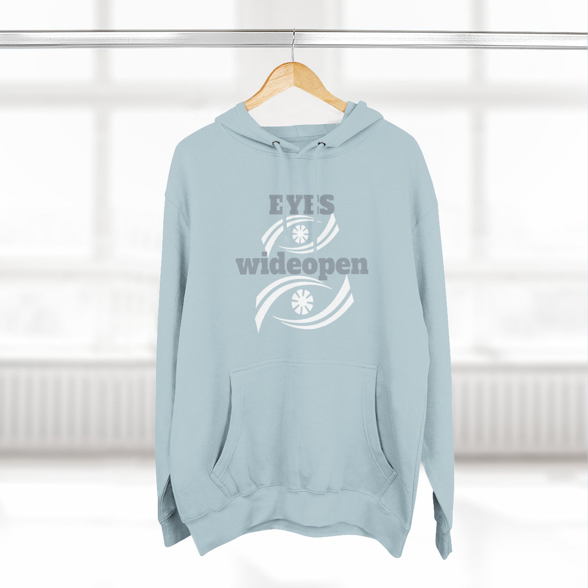 Fleece Hoodie, Cozy Warmth, Casual Style, Perfect for All Seasons, Gift for Friends, EYES wideopen Design