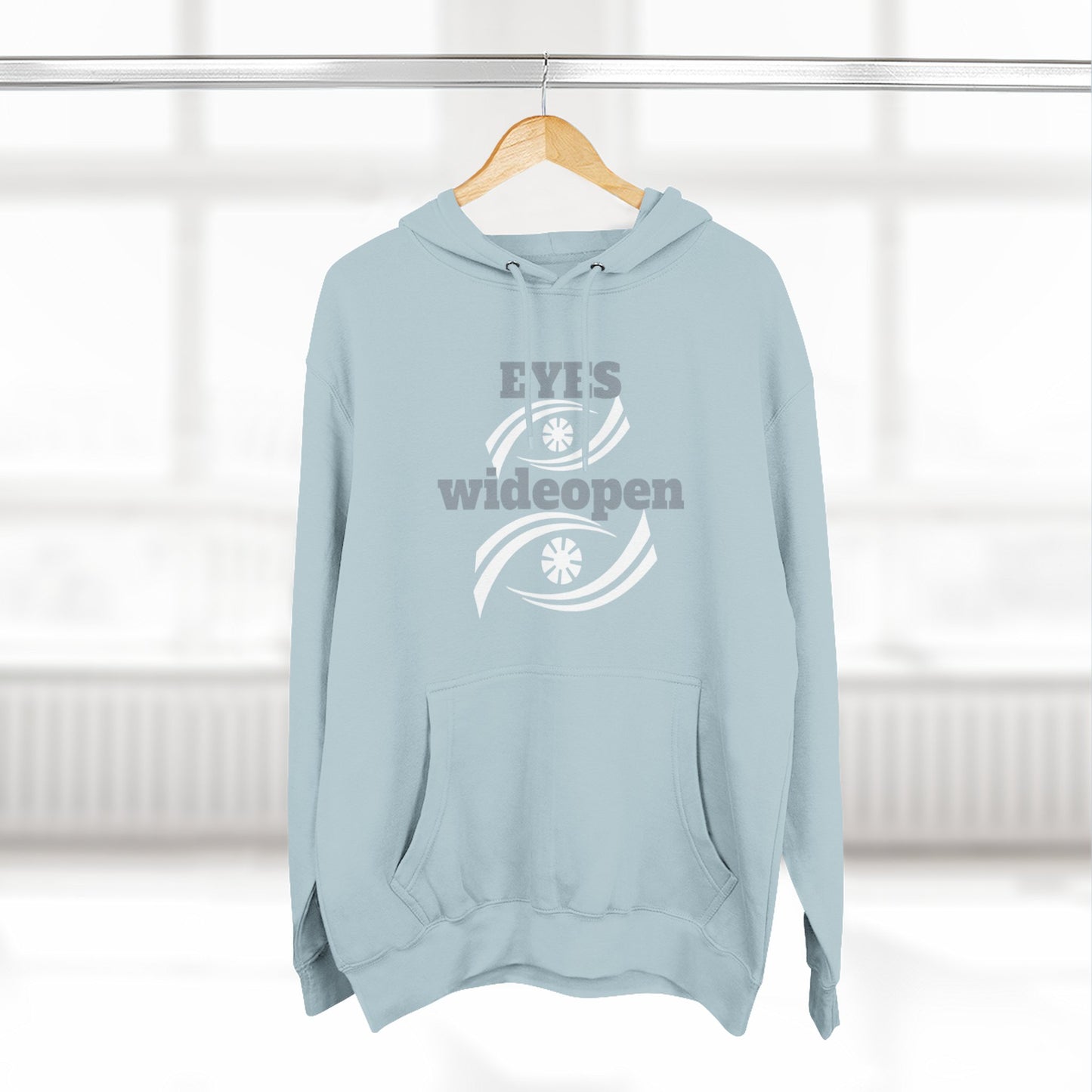 Fleece Hoodie, Cozy Warmth, Casual Style, Perfect for All Seasons, Gift for Friends, EYES wideopen Design