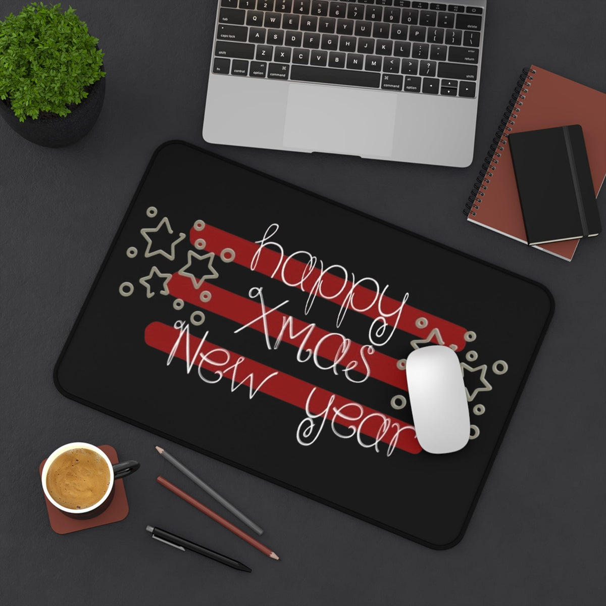 Happy Xmas & New Year Desk Mat Printify