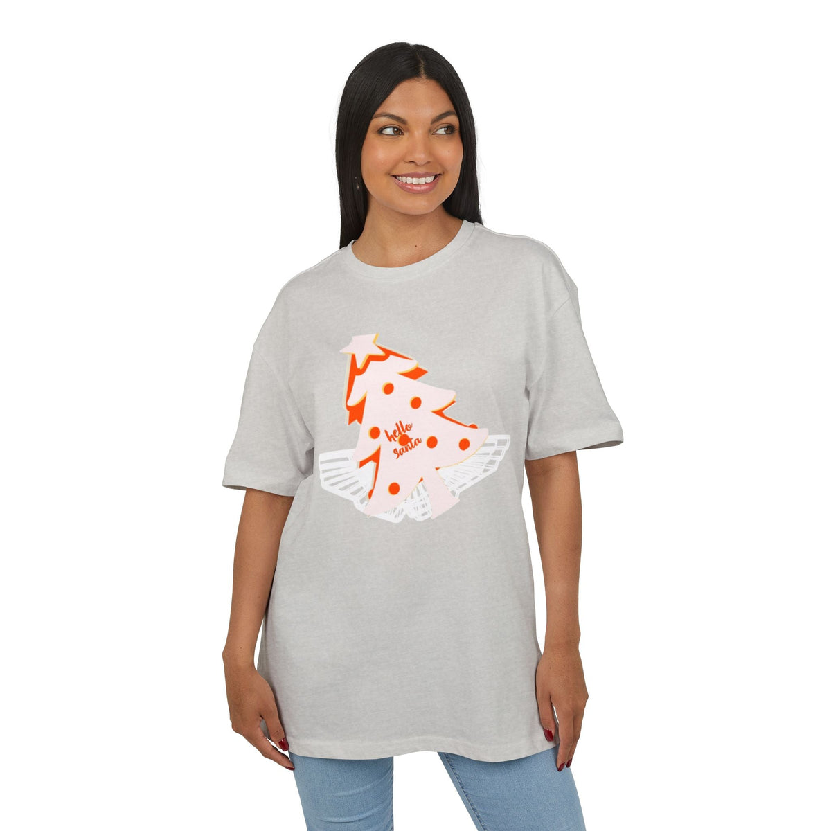 Christmas Oversize Tee - hello Santa Printify