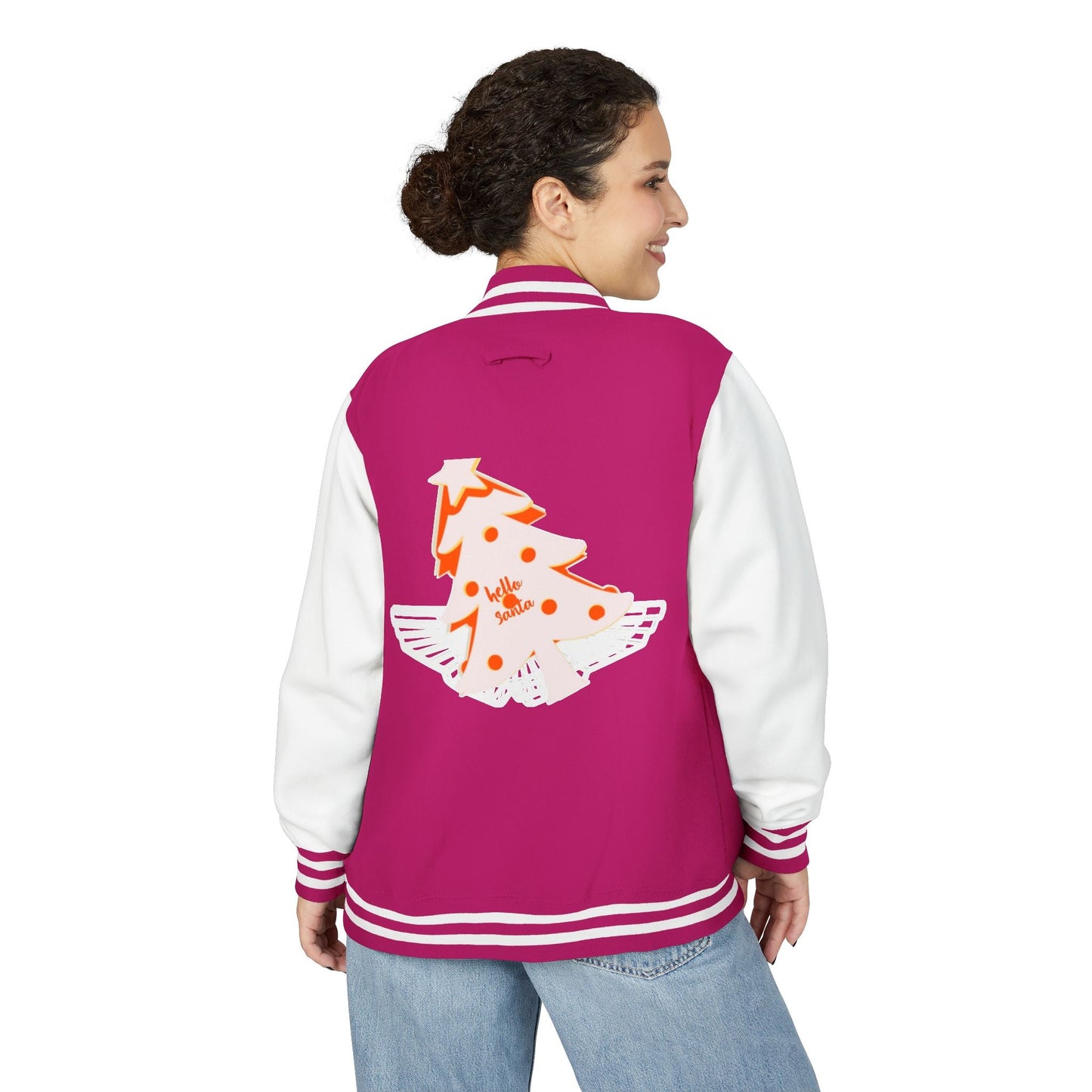 Letterman Jacket - 'hello santa' Design Printify