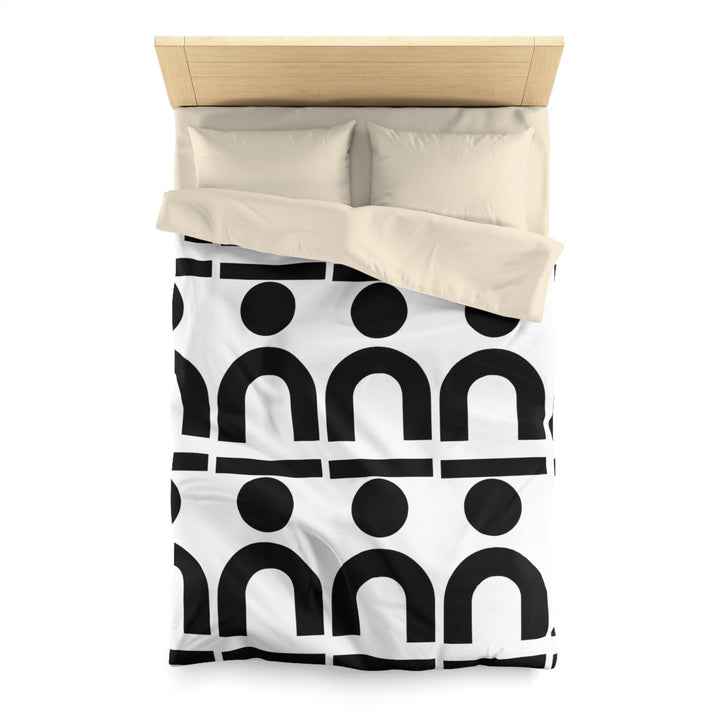 Modern Geometric Microfiber Duvet Cover, Minimalist Bedding, Home Decor, Contemporary Bedroom Accent, Gift for New Homeowners, Black [...] Printify