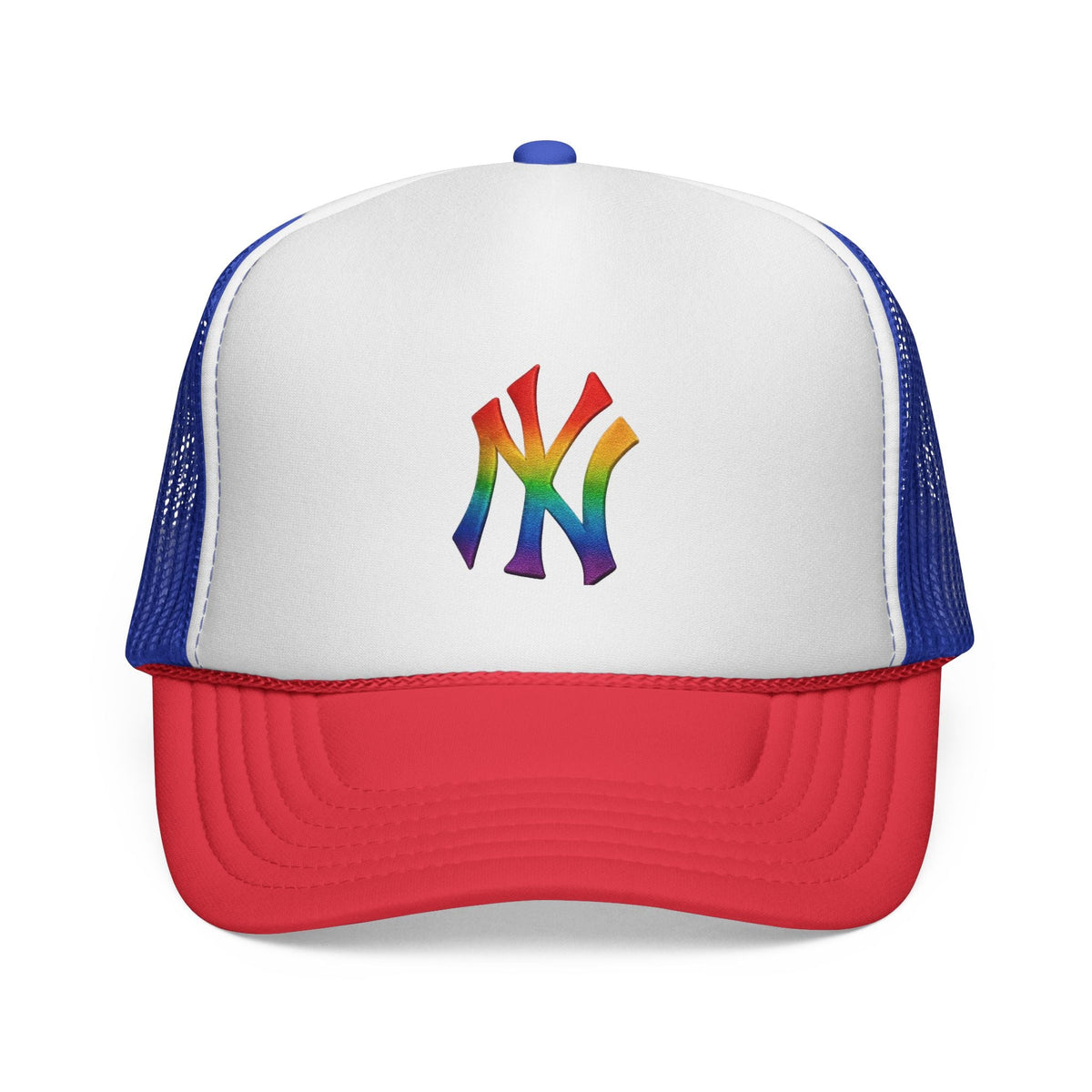 Rainbow Pride Trucker Cap - Celebratory Hat for Festivals, LGBTQ+ Events, Casual Wear, Summer Outings, Unisex Gift Printify