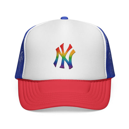 Rainbow Pride Trucker Cap - Celebratory Hat for Festivals, LGBTQ+ Events, Casual Wear, Summer Outings, Unisex Gift Printify