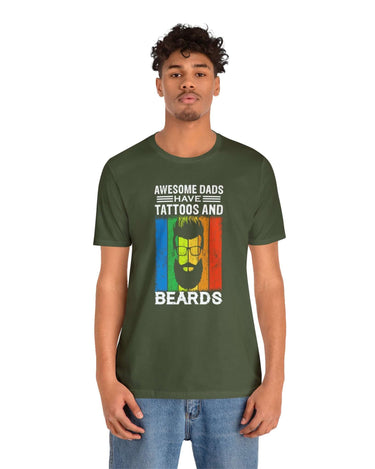 Awesome Dads Have Tattoos And Beards Unisex Tee - RC’nSONS