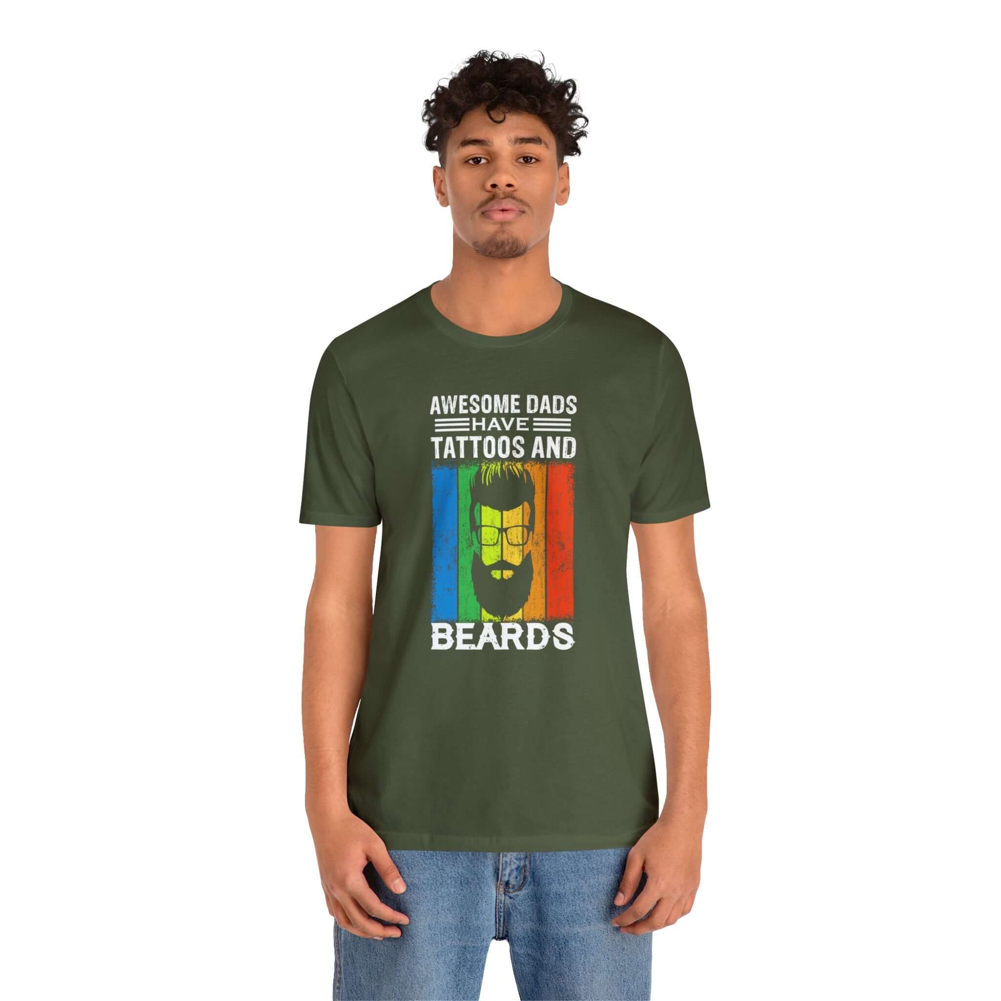 Awesome Dads Have Tattoos And Beards Unisex Tee - RC’nSONS