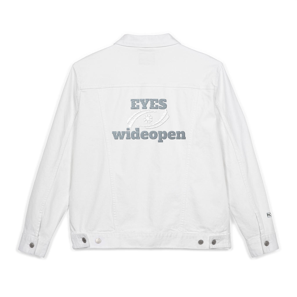 Embroidered Unisex Denim Jacket | Casual Oversized Jacket, Gift for Her, Streetwear Style, Unique Fashion Statement, Summer Layer Printify