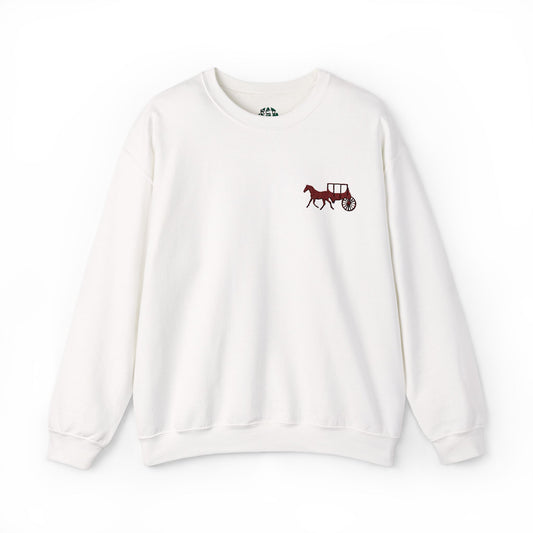 Rustic Horse & Buggy Crewneck Sweatshirt - Cozy Unisex Pullover for Barn Lovers