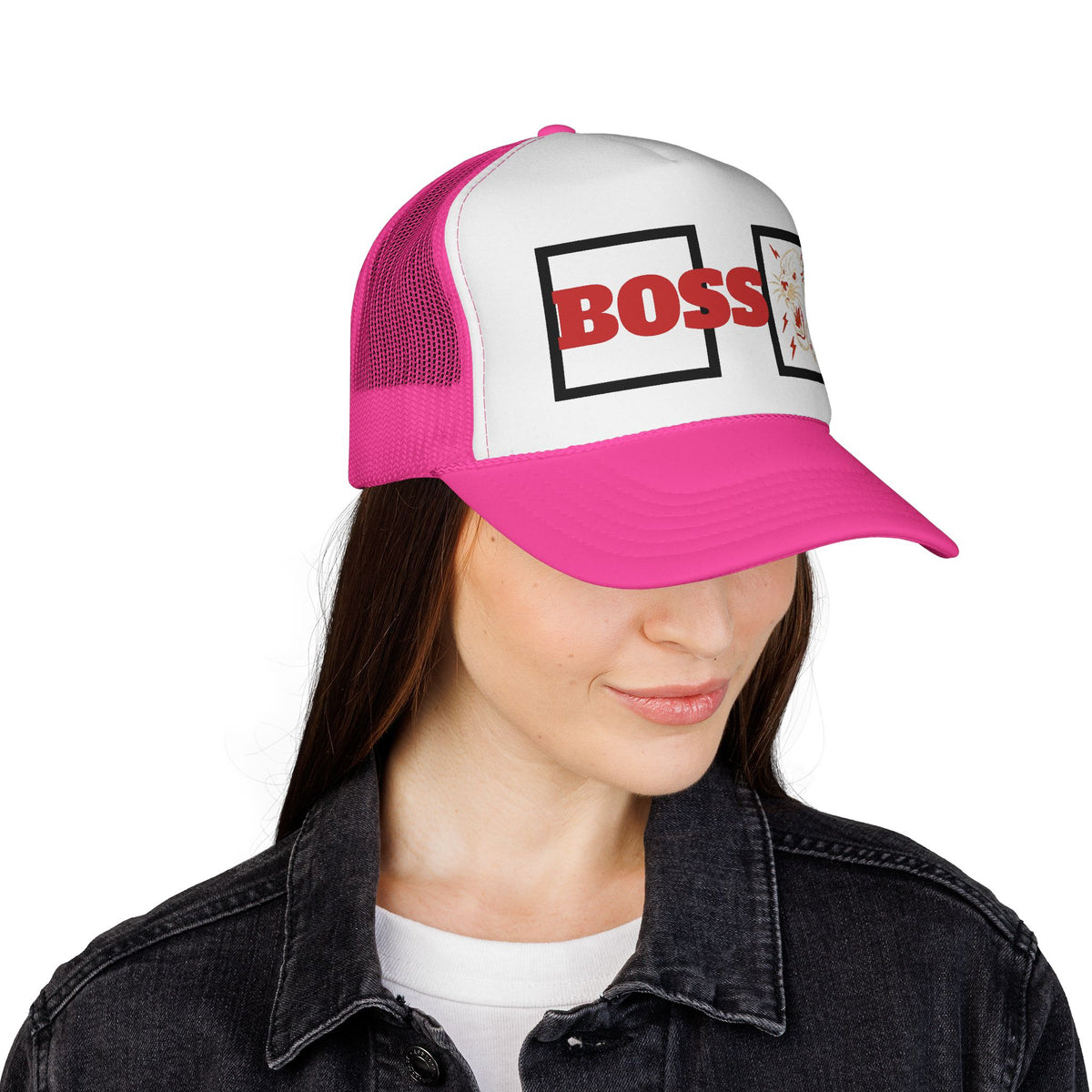 Bold Boss Trucker Cap - Eye-Catching Statement Hat for Leaders, Cool Gifts for Him & Her, Fun Outdoor Style, 'Boss' Design
