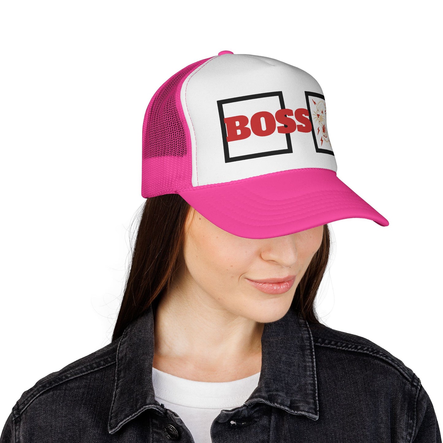 Bold Boss Trucker Cap - Eye-Catching Statement Hat for Leaders, Cool Gifts for Him & Her, Fun Outdoor Style, 'Boss' Design