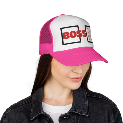 Bold Boss Trucker Cap - Eye-Catching Statement Hat for Leaders, Cool Gifts for Him & Her, Fun Outdoor Style, 'Boss' Design