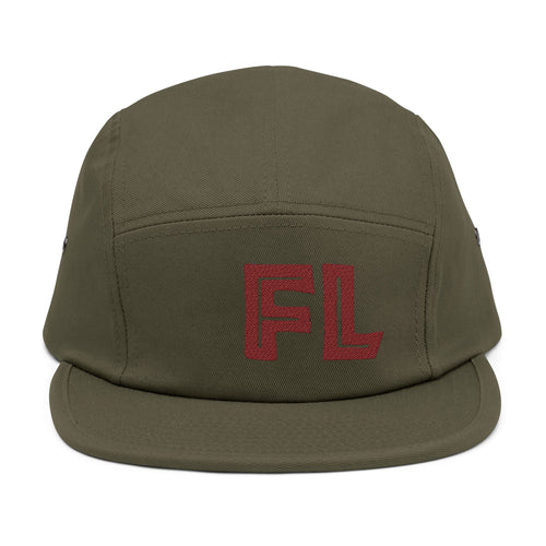 Stilvolle 5-Panel-Cap mit FL-Stickerei, lässige Mütze für Outdoor-Abenteuer, trendiges Geschenk für Modeliebhaber, Sommeraccessoire, Unisex-Kopfbedeckung