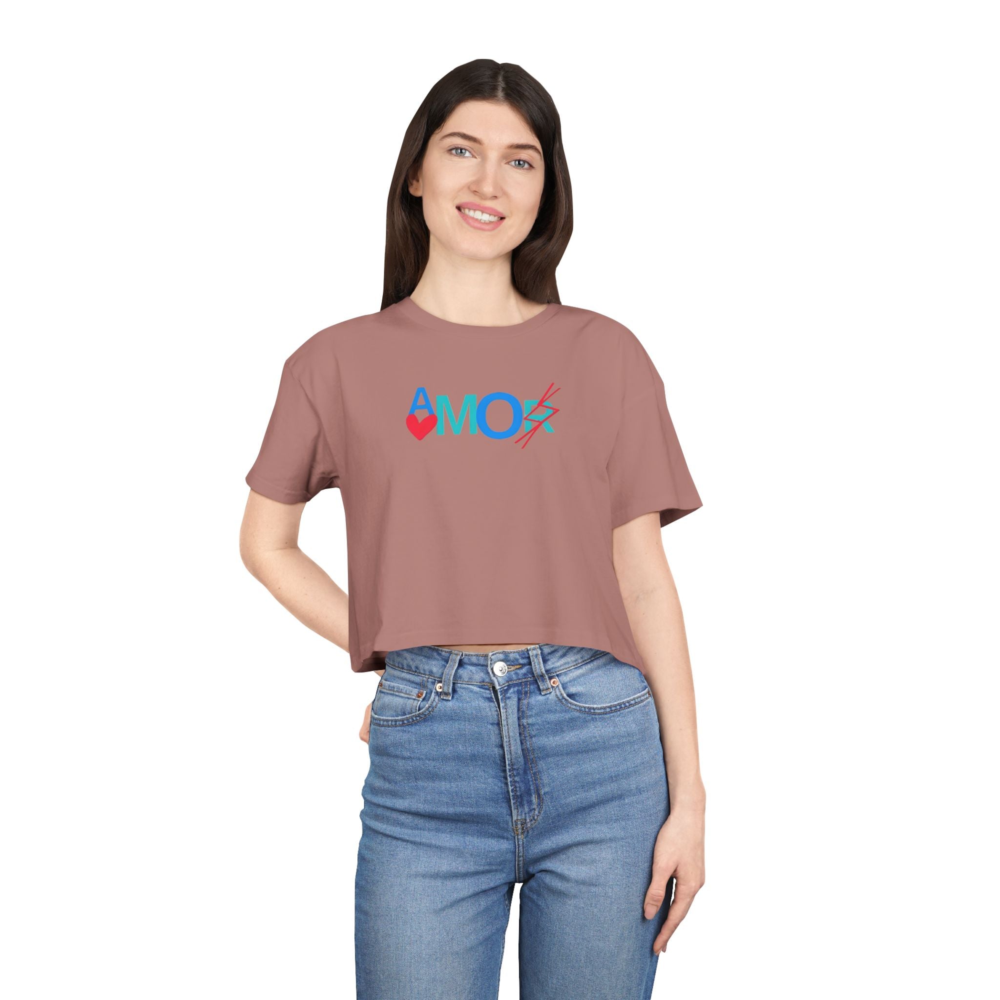 Crop Tee AMORX - Women's Trendy Graphic T-Shirt