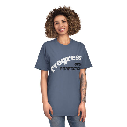 Unisex Faded Shirt - Embrace Progress Over Perfection, Casual Tee, Motivational Apparel, Gift for Growth Mindset, Everyday Wear, [...]