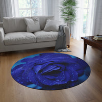 Blue lily Round Rug