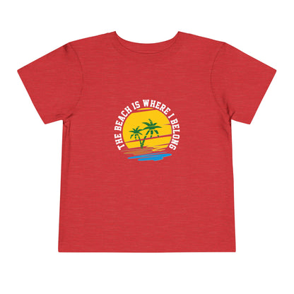 La plage est là où j’appartiens T-shirt pour tout-petits 