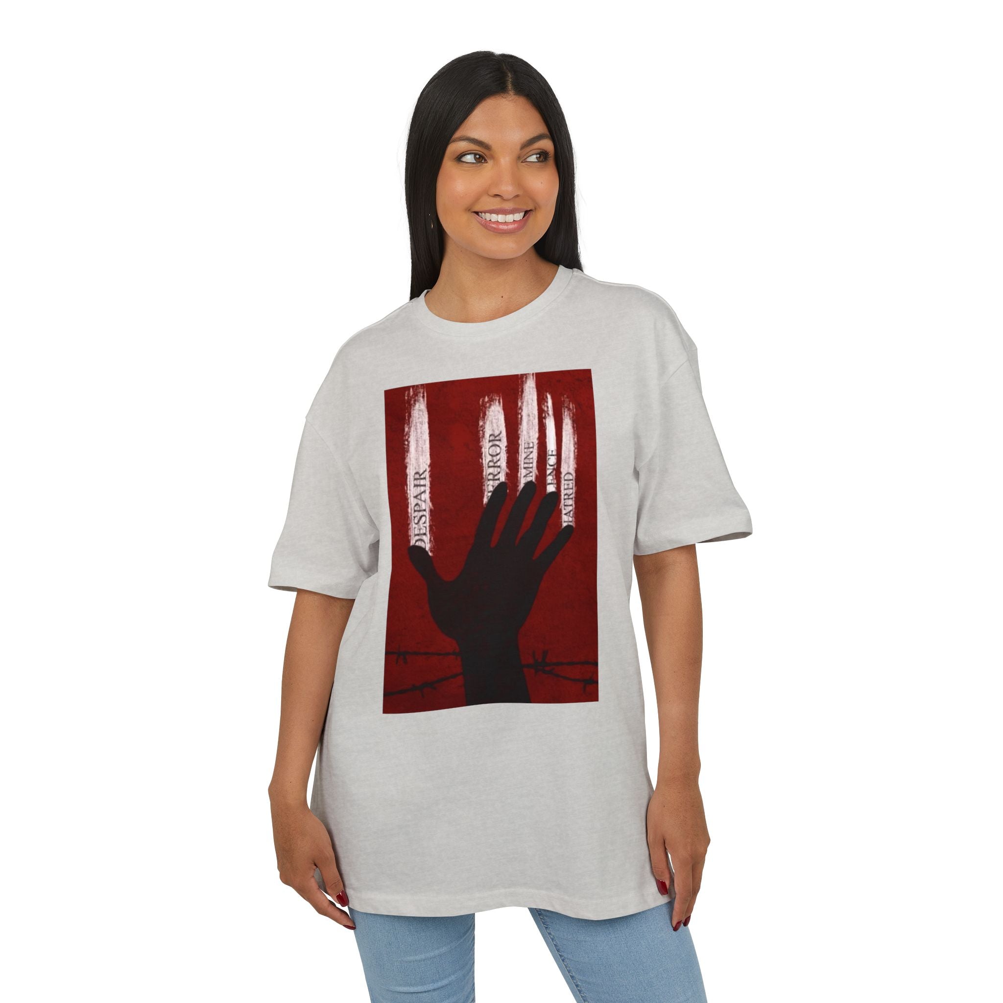Bold Artistic Oversized Tee, Grunge Style Graphic Shirt, Unisex Urban Fashion, Statement Tee for Streetwear, Gift for Art Lovers Printify