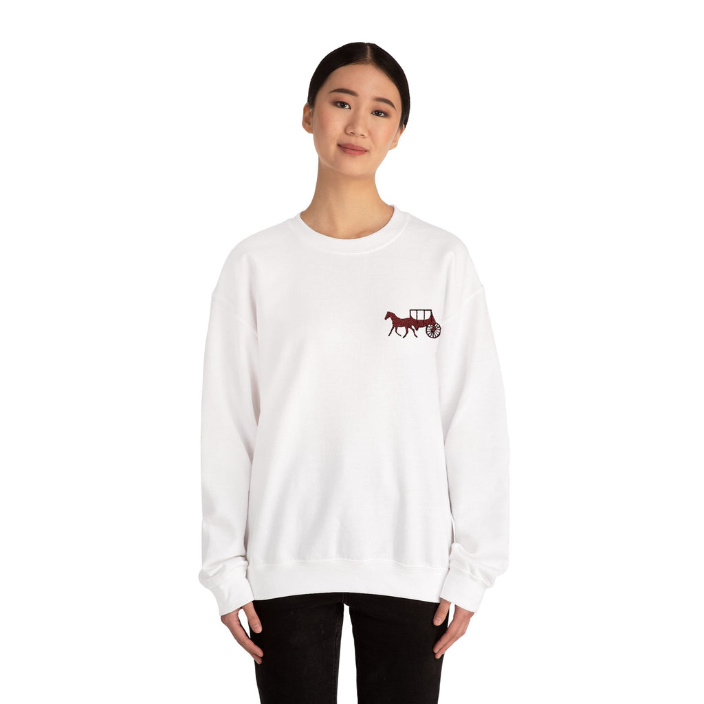 Rustic Horse & Buggy Crewneck Sweatshirt - Cozy Unisex Pullover for Barn Lovers