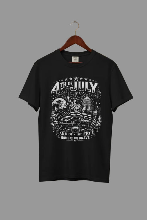 4th of July Patriotic T-Shirt — Land of the Free Graphic Tee