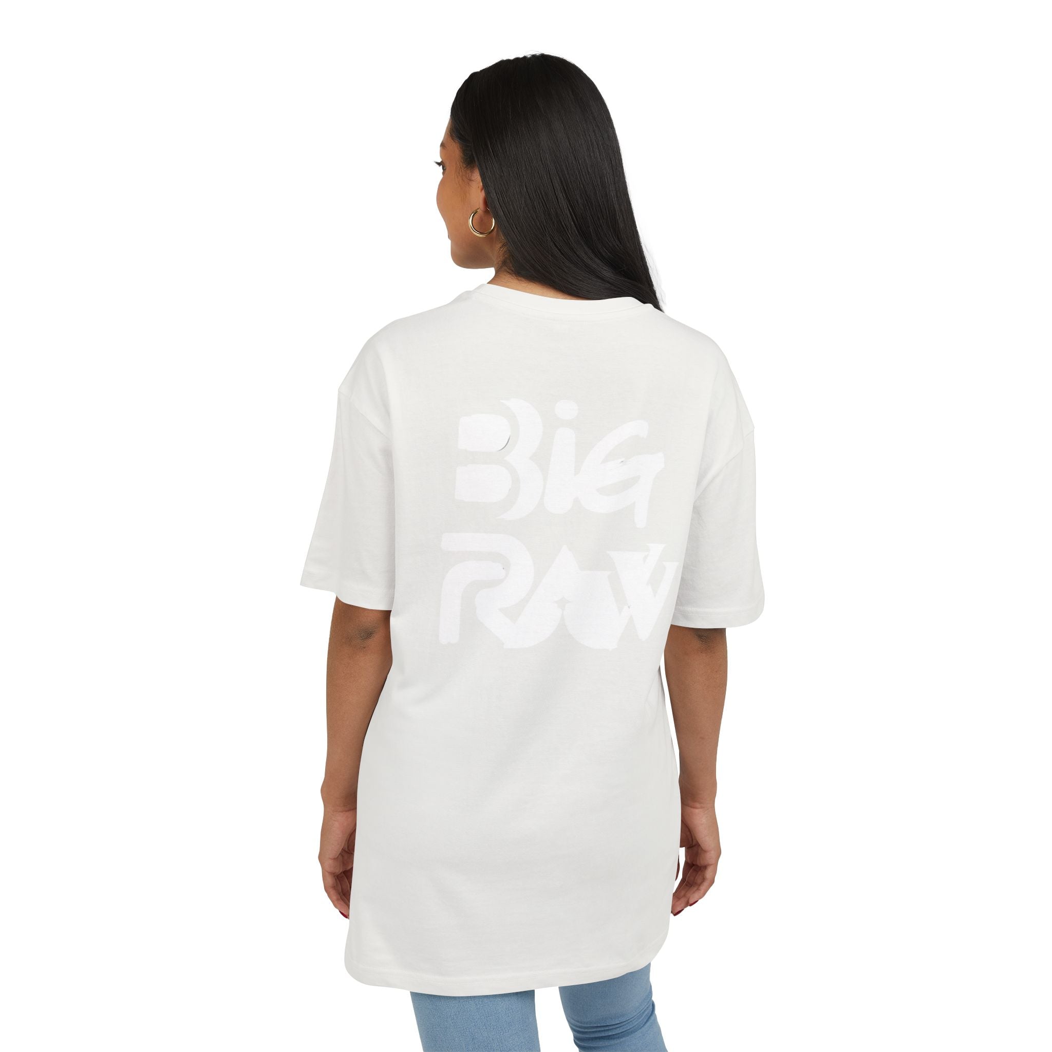 Oversize Tee Big Raw Print Unisex Heavy T-Shirt Printify