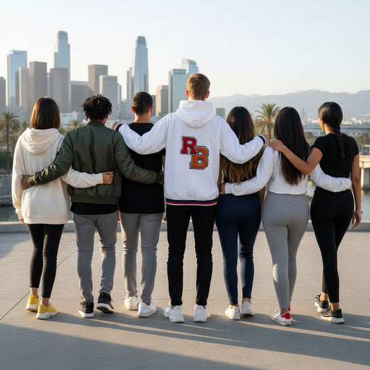 Varsity RB Hoodie – Retro Letterman Pullover Printify