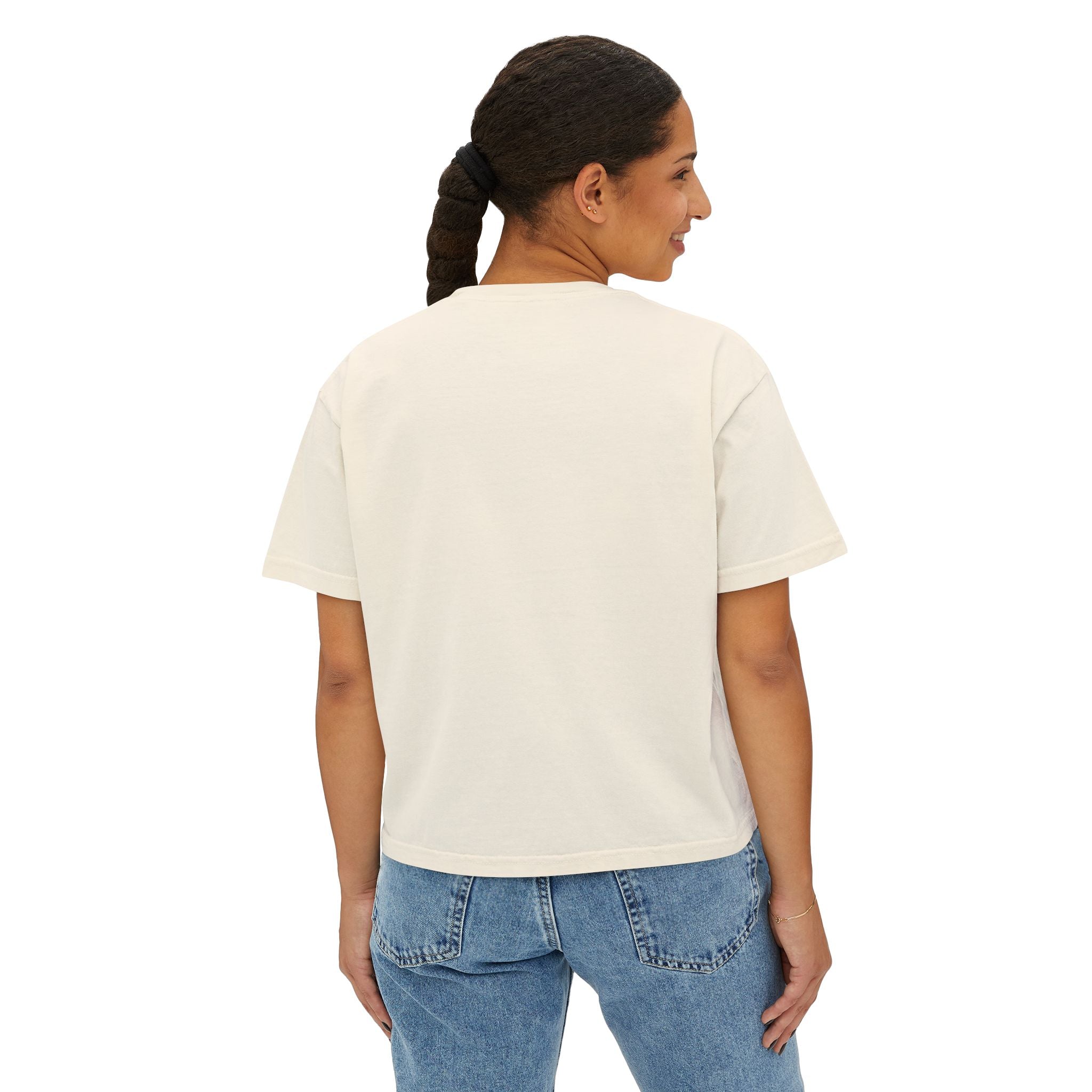 American Flag Graphic Boxy Tee - Women's Patriotic Casual Shirt