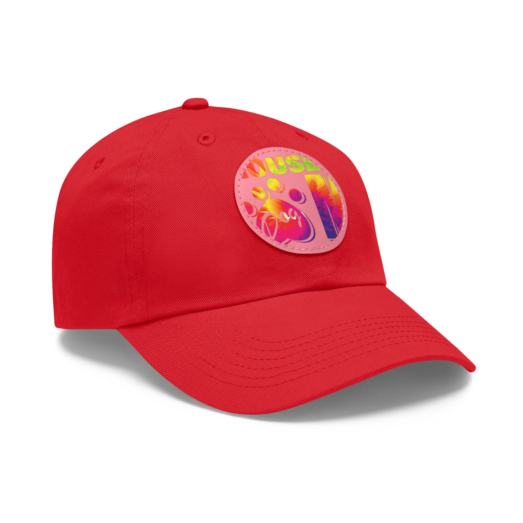 Hat with Leather Patch (Round)