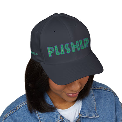 Motivational Embroidered Cap - 'PUSHUP' Structured Hat