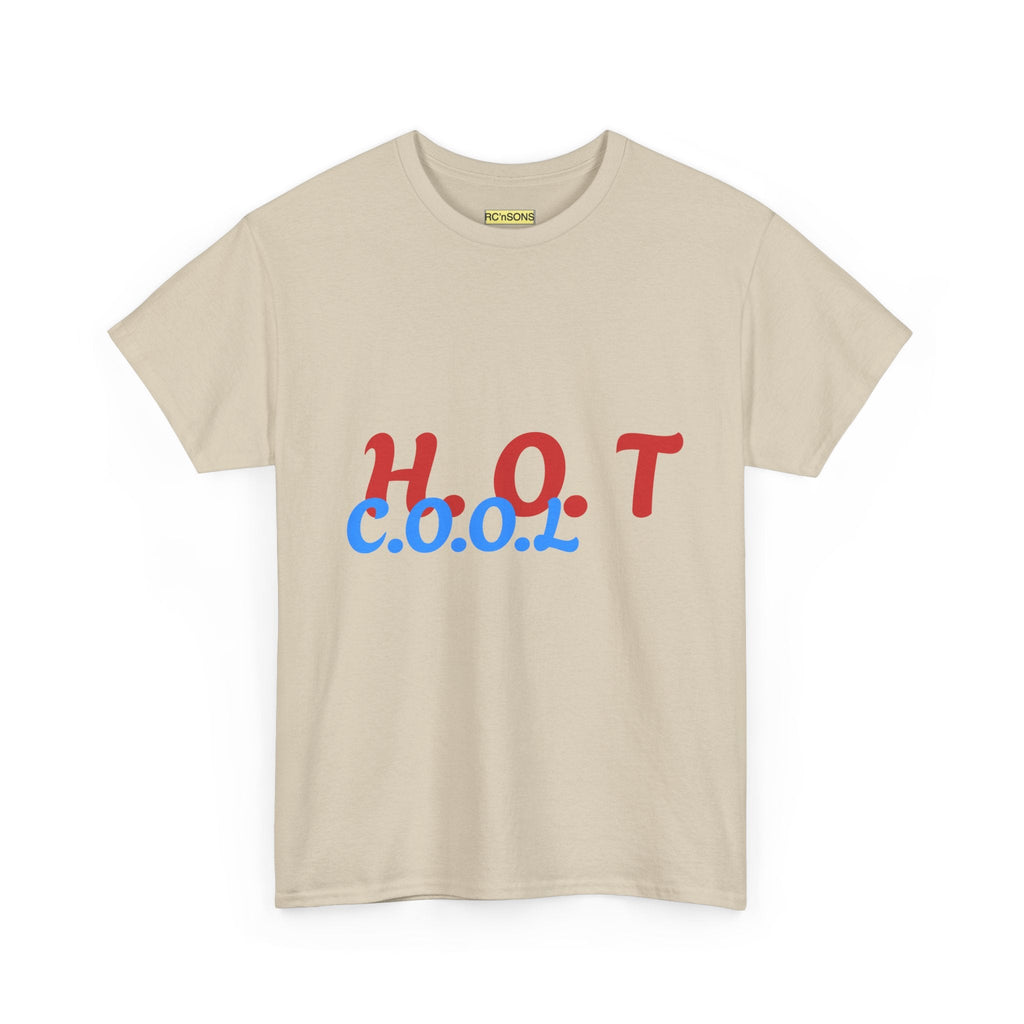Cool & Trendy Unisex Heavy Cotton Tee - H.O.T. C.O.O.L. Graphic Shirt, Casual Wear, Gift for Friends, Summer Style, Streetwear Printify