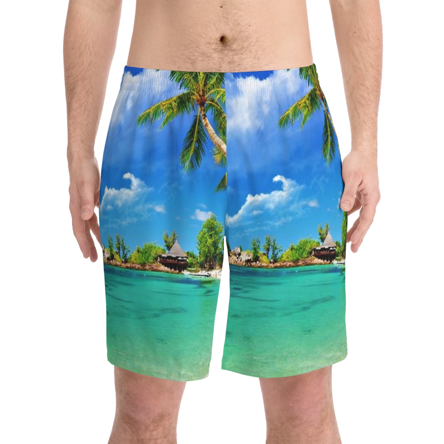 Men's Elastic Beach Shorts (AOP)