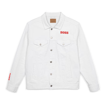 Boss Embroidered Unisex Denim Jacket - Stylish Casual Wear for Fashion Lovers, Great for Gift Ideas, Everyday Fashion, Street Style, [...] Printify