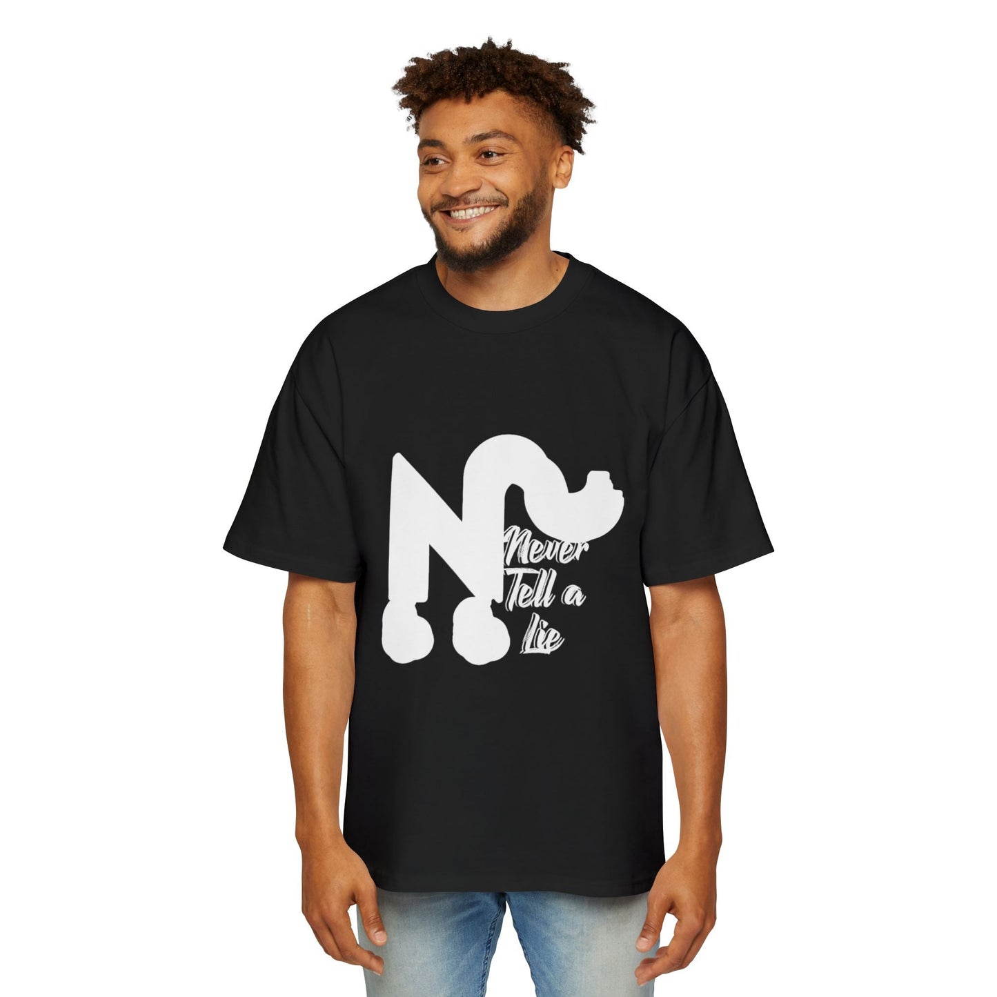 Oversized Tee - Never Tell a Lie Graphic Print Printify