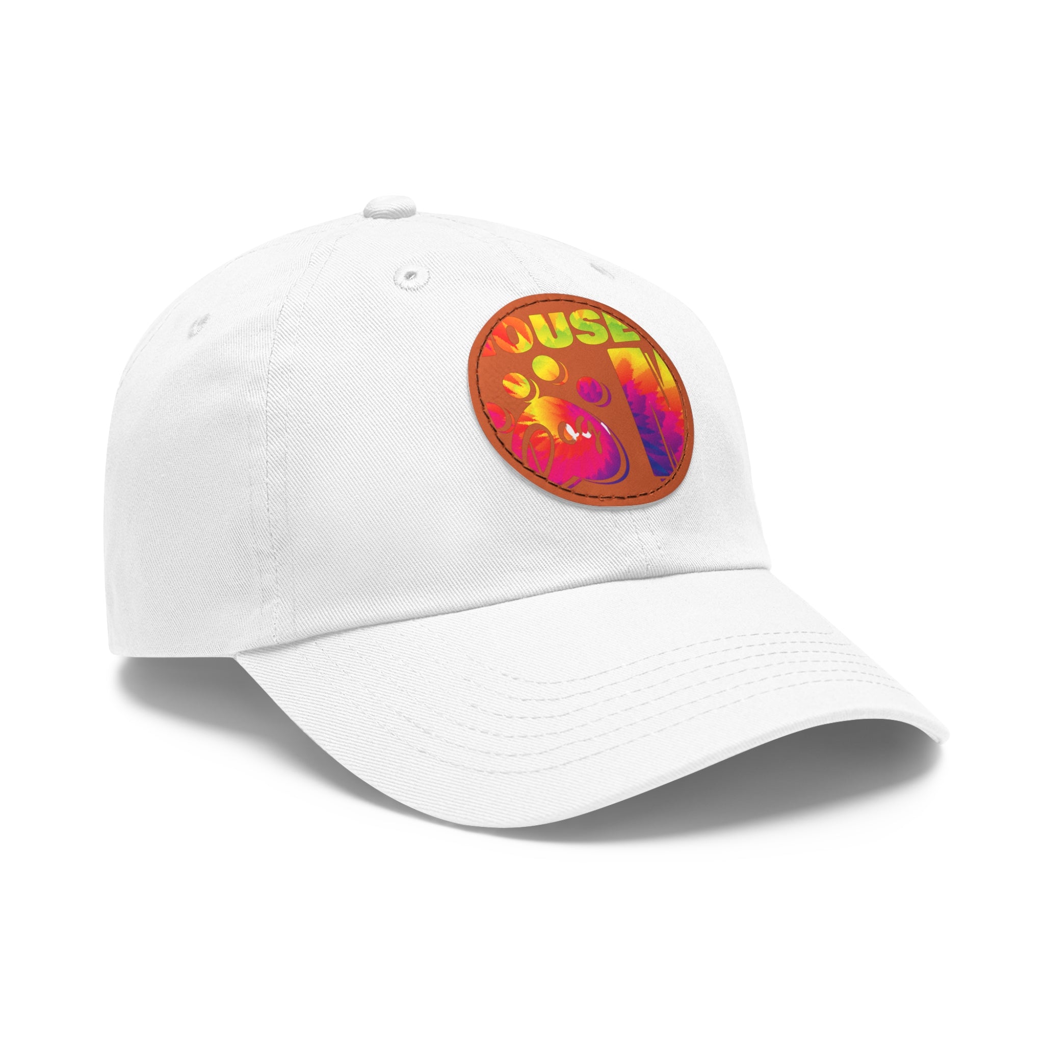 Hat with Leather Patch (Round)