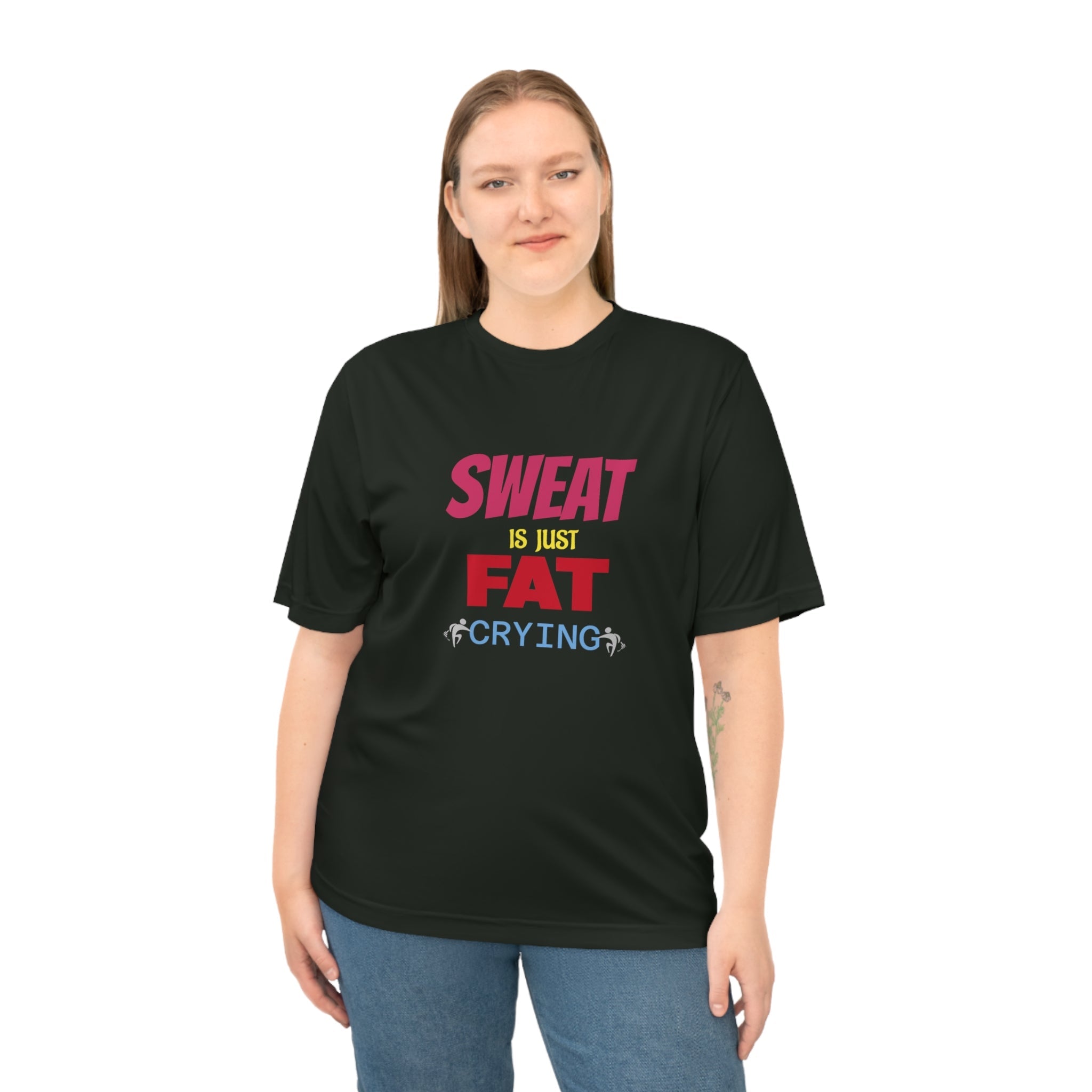 Motivational Fitness T-Shirt – Unisex Sweat is Just Fat Crying, Gym Apparel, Workout Shirt, Activewear, Gift for Fitness Enthusiasts Printify
