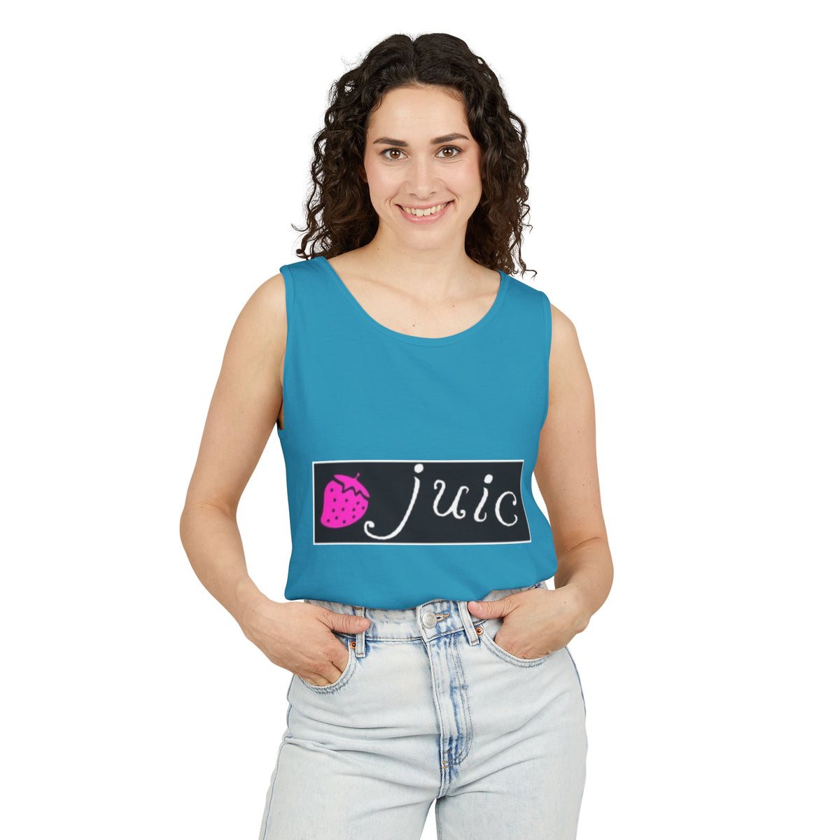 Juice-Themed Unisex Tank Top, Perfect for Summer Outings, Pool Parties, and Fruit Lovers