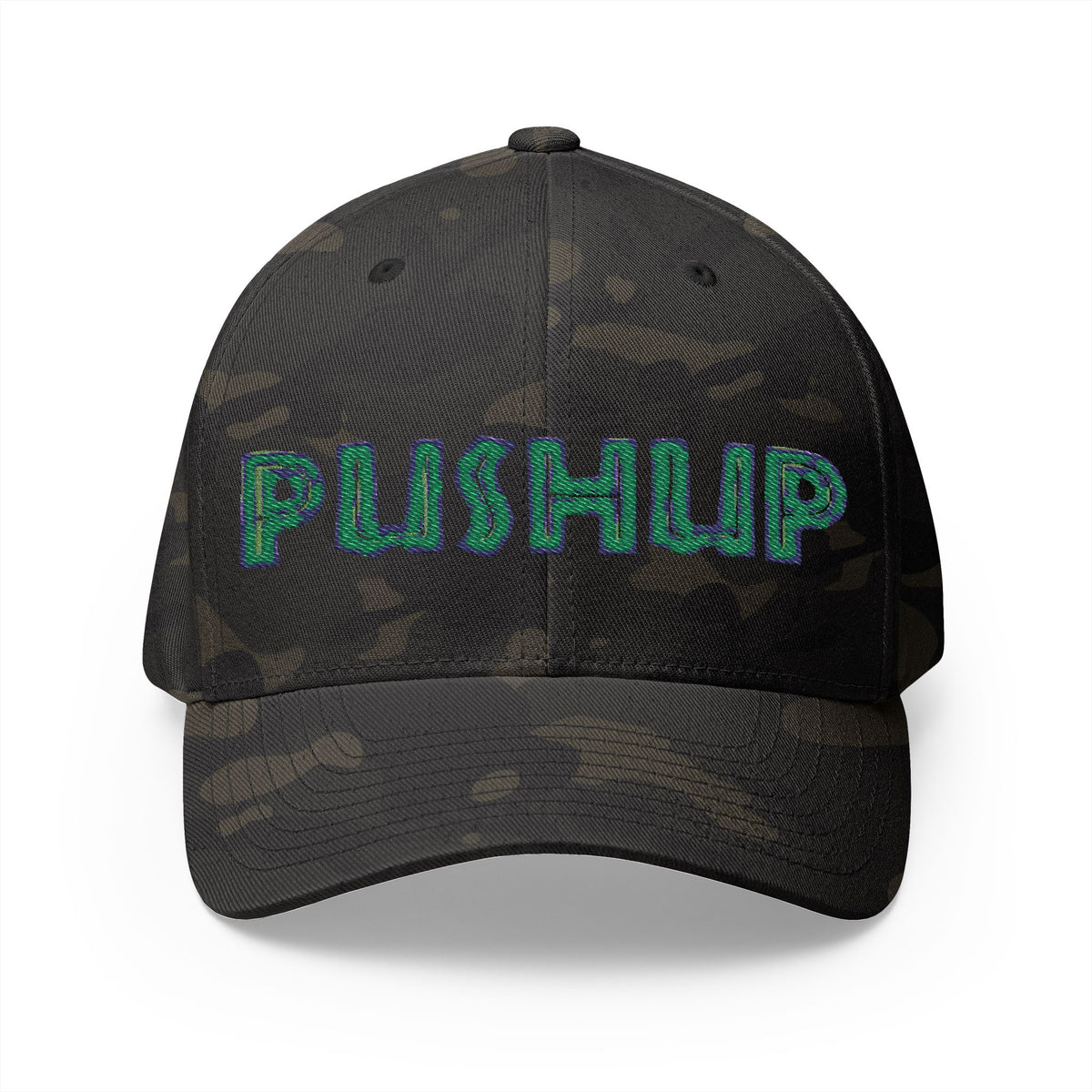 Motivational Embroidered Cap - 'PUSHUP' Structured Hat