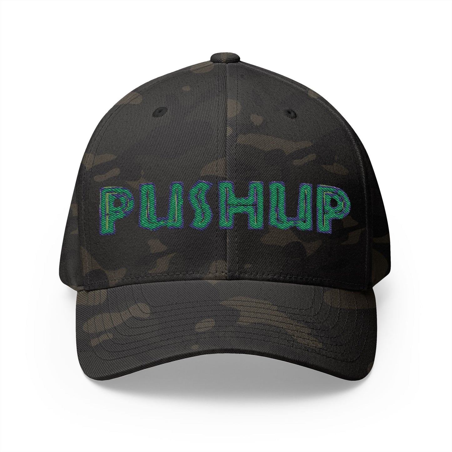 Motivational Embroidered Cap - 'PUSHUP' Structured Hat