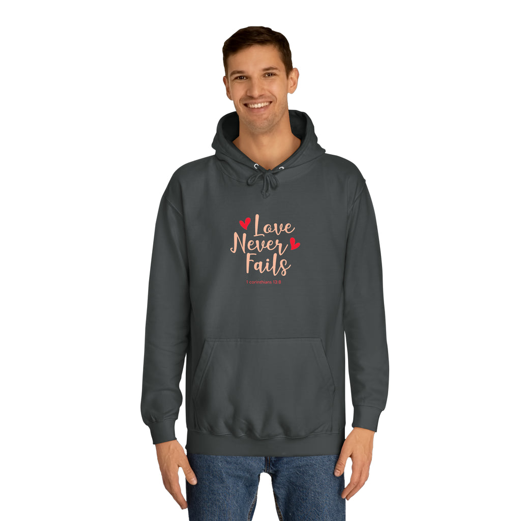 L’amour n’échoue jamais Sweat à capuche unisexe 