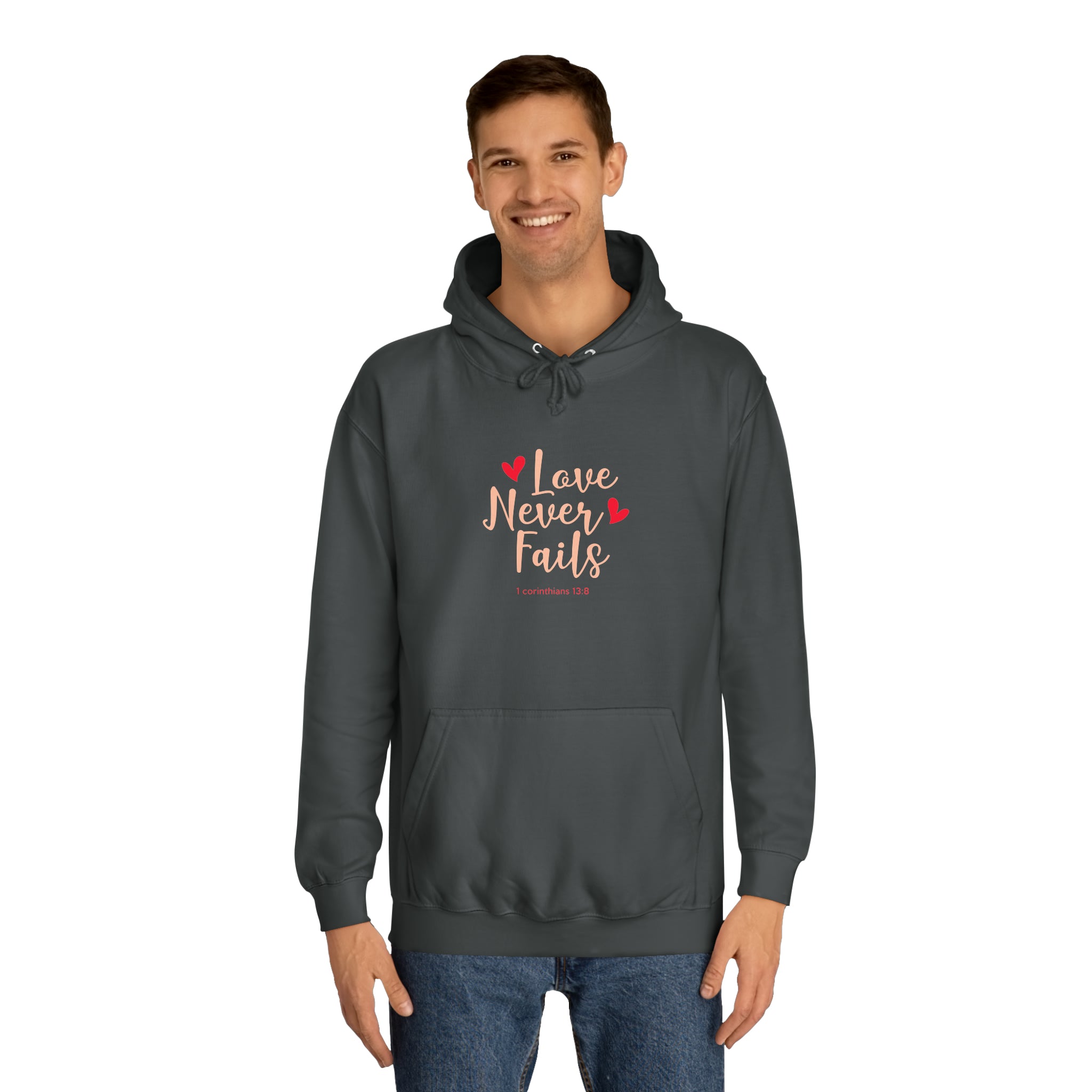 L’amour n’échoue jamais Sweat à capuche unisexe 