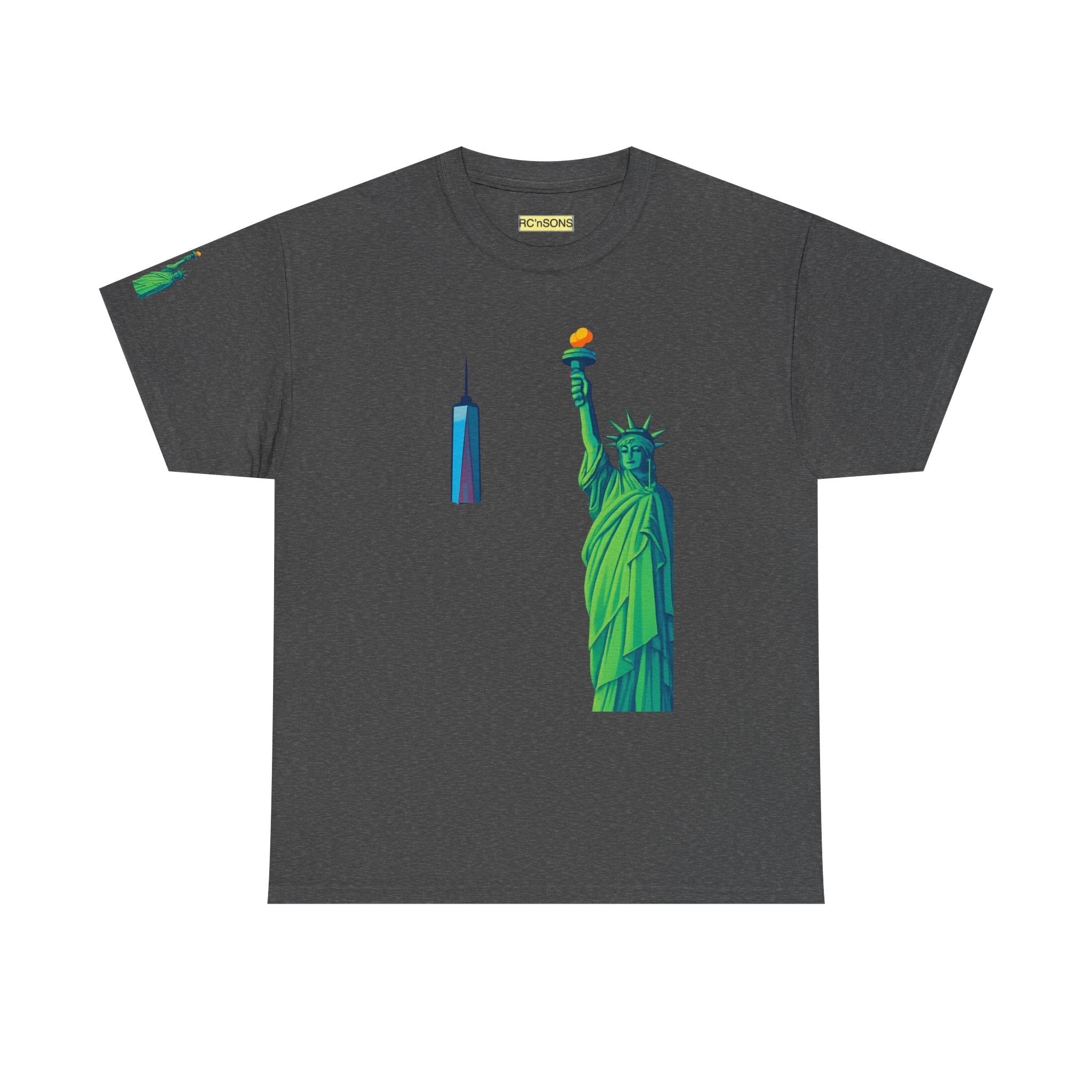 Statue of Liberty Tee, Unisex Heavy Cotton Tee, Graphic T-Shirt, Vintage Style Shirt, Gift for Freedom Lovers, New York Pride Printify