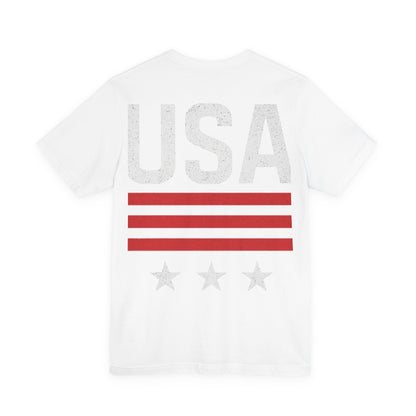 Patriotic USA Tee, Unisex Short Sleeve T-Shirt, July 4th Celebration Shirt, American Pride Apparel, Casual Summer Wear, Gift for Patriot
