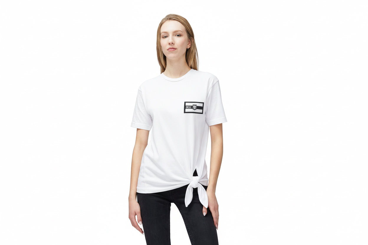 T-Shirt — Retro Patch Chest Logo Tee (Made in USA)
