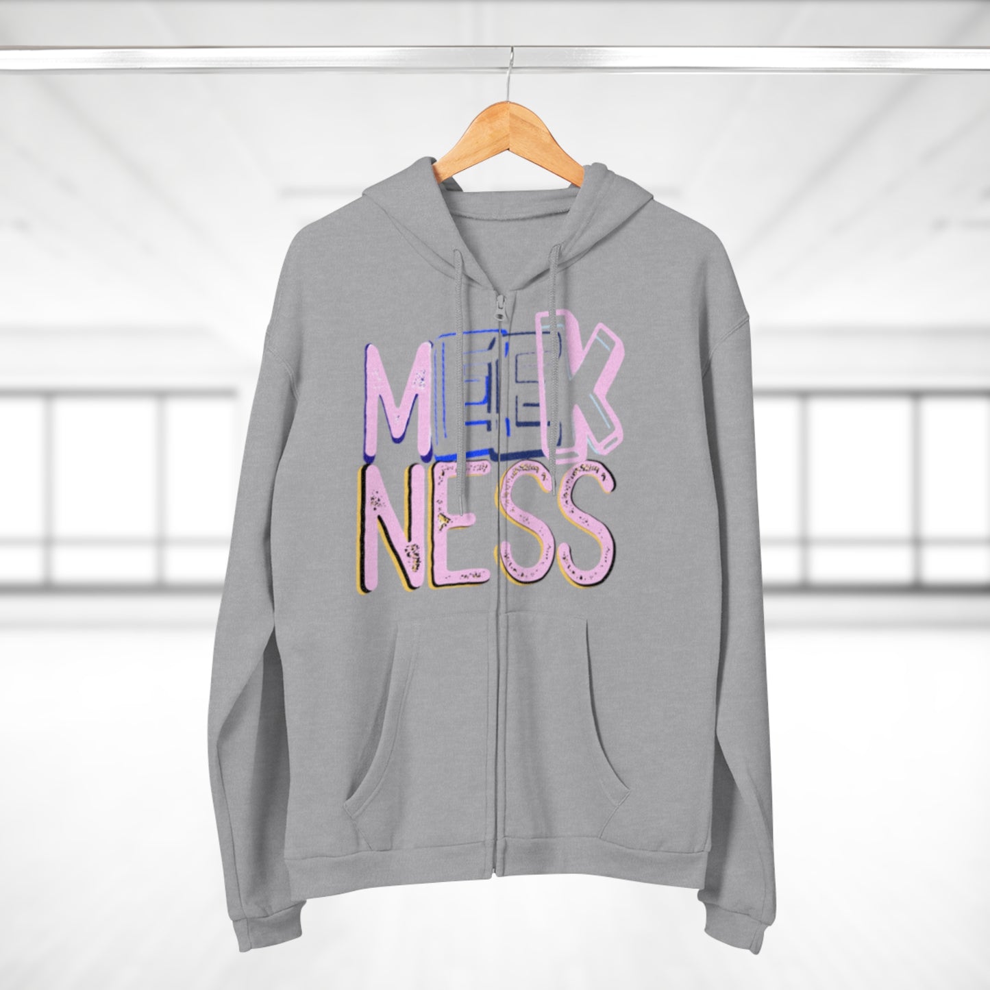 Meekness Unisex Hooded Zip Sweatshirt - Stylish Graphic Zip Hoodie for Everyday Comfort