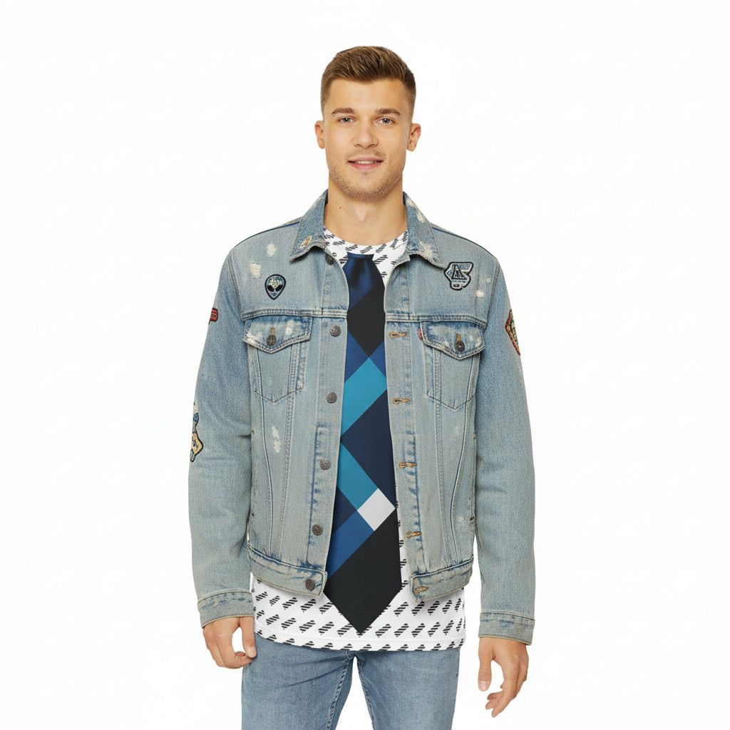 Men's Graphic Tie Tee, Unique Polyester Shirt, Formal Wear, Dressy Casual Outfit, Gift for Him, Business Casual Style Printify