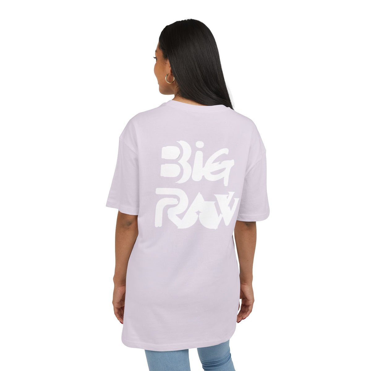 Oversize Tee Big Raw Print Unisex Heavy T-Shirt